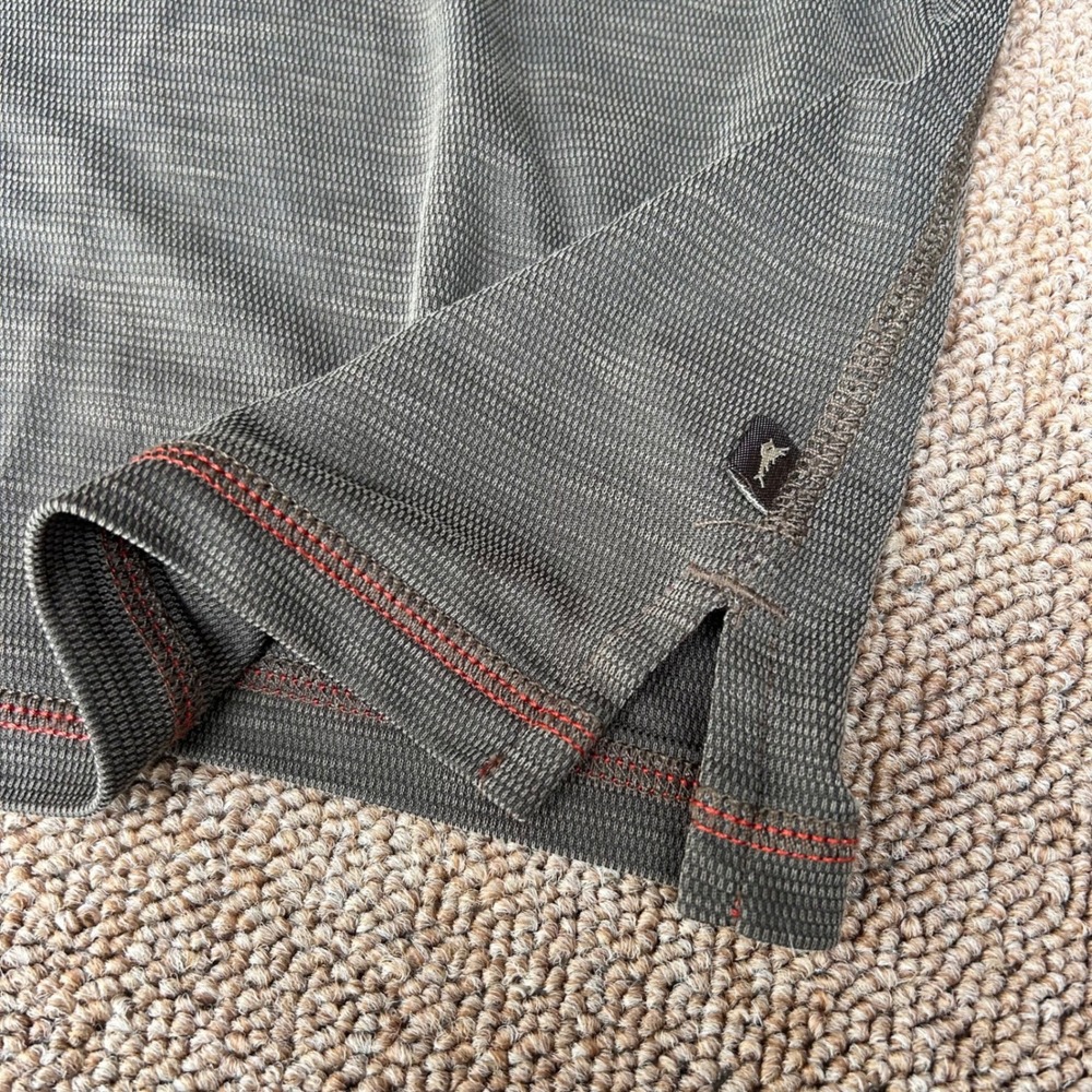 Tommy Bahama Mens XL Gray Textured Long Sleeve Crewneck Contrast Stitch Shirt - Picture 6 of 10